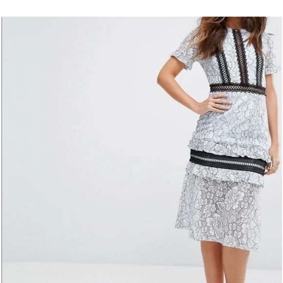 Pretty Little Things Maxi Dress lace detail size 2 UK 6 wedding summer - Picture 3 of 11